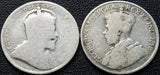 1902-H & 1920 Canada Silver 25-Cent Quarters