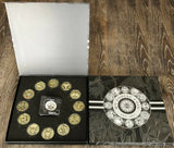 My Zodiac 12-Coin Complete Set of 3-D Glow in the Dark Coins with COAs and Case